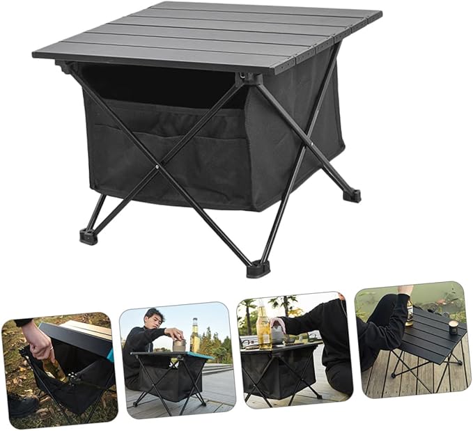 Outdoor Storage Pouch for Tailgating Folding Desk Compact Easy Assemble Camping Barbecue Table