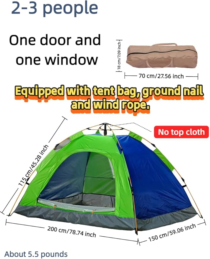 2-4 Tent Camping Tent with rain Protection Device Waterproof Camping Tent Easy to Build Portable Family Tent with Windows.