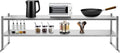 Stainless Steel Double Tier Overshelf 12 * 71in Commercial Heavy Duty Shelving Height Adjustable Shelf Storage for Prep &amp Work Table in Restaurant Home and Kitchen (12 * 71in)
