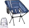Custom Camping Chair Personalized Portable Backpacking Chair with Name Lightweight Folding Chair for Beach Hiking Blue
