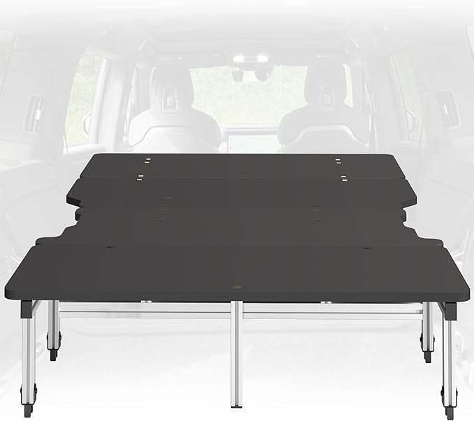 Life Finds Sleeping Platform Storage System Designed for Rivian R1S Vehicles Folding Platform with Underneath Storage Black LF-R1SP