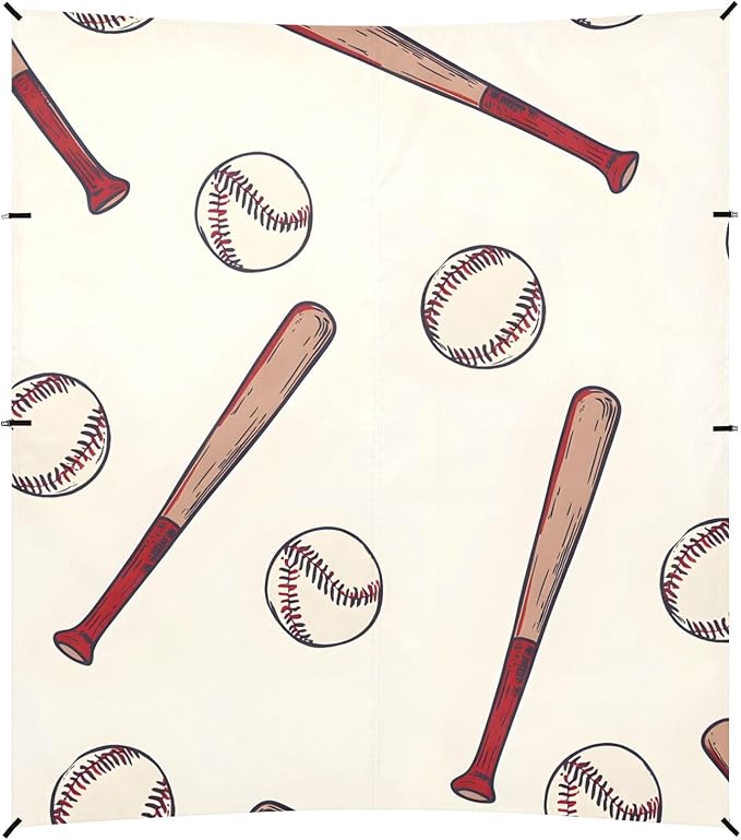 Baseball Baseball Bat Pattern Camping Sun Shelter Beach Tent Portable Beach Sun Shade Outdoor Canopy for Camping Trips Fishing Picnic