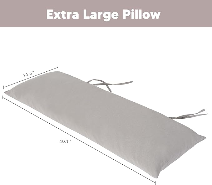 SUNCREAT Detachable Extra Large Outdoor Hammock Pillow with Ties Coffee