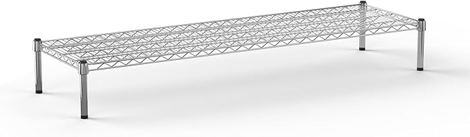 18''W x 60''L x 8''H Chrome Plated Wire Dunnage Rack | Off The Floor Storage