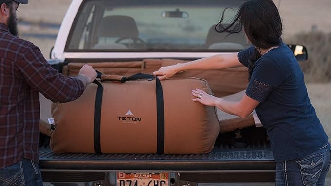 Teton Mammoth Queen Size Double Sleeping Bag- A Warm Bag The Whole Family can Enjoy – Great for Camping Hunting and Base Camp. Compression Sack Included