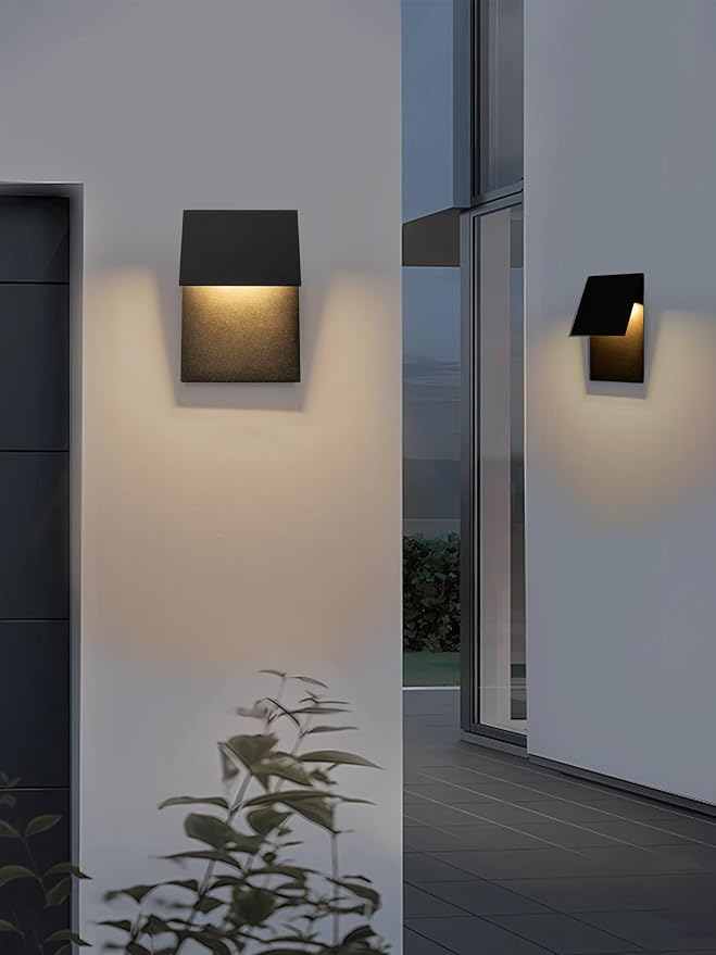 Outdoor Wall Lights Fixture 11”LED Modern Wall Sconce 12w Mate Black Exterior Porch Light Wall Mount Waterproof Patio Light Fixture for House Patio Front Porch Garage Commercial use