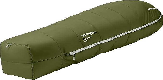 Retrospec Dream Mummy Sleeping Bag - 5 15 &amp 30°F Cold Weather Camping &amp Travel Essential Gear with Water - Resistant Shell &amp Synthetic Fill - Zippered Pocket &amp Stuff Sack