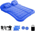 ISWEES Car Bed SUV Air Mattress Car Air Mattress with Home Power Adapter Electric Pump 2 Inflatable Pillows and 2 Footrests for Back Seat Side SeatTrunk Sleeping Thickened Camping Bed - Blue