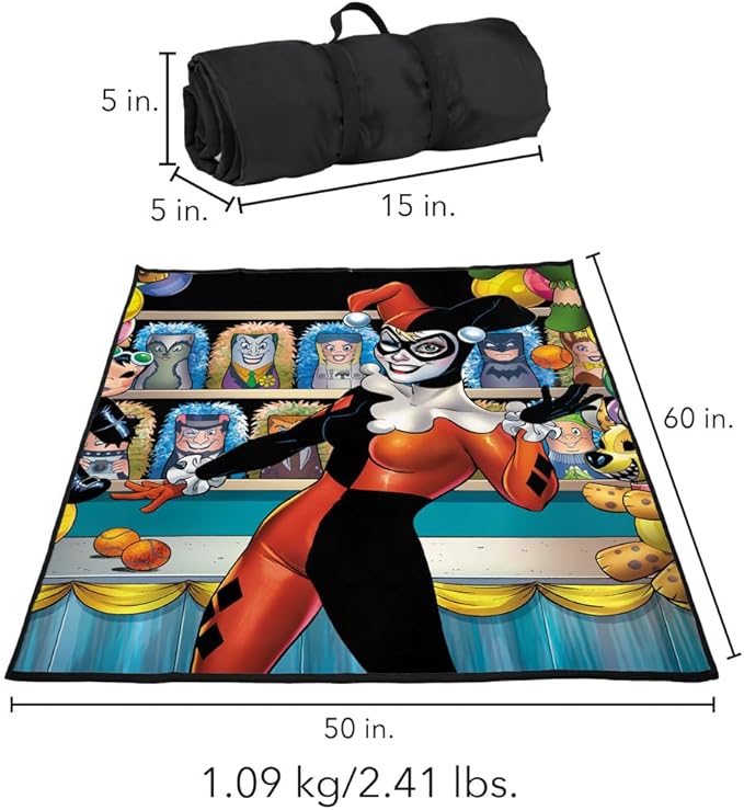 LOGOVISION Batman Harley Quinn Carinval Outdoor Blanket for Picnic Beach Camping Park Tailgate 50x60