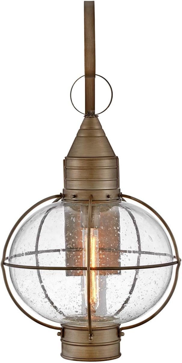 Hinkley Cape Cod 2205BU Large Outdoor Wall Mount Onion Lantern Clear Seedy Glass Wet Rated Burnished Bronze