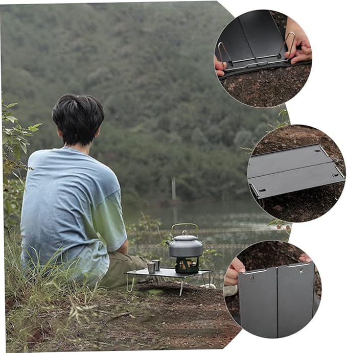 Foldable Aluminum Camping Table Lightweight Portable Picnic Desk Small Travel Table Handle for Outdoor Use