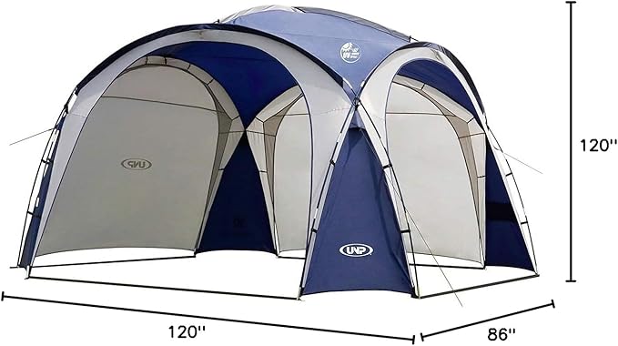 UNP Easy Beach Tent Pop Up Canopy UPF50+ Tent with Side Wall Ground Pegs and Stability Poles Sun Shelter Rainproof Waterproof for Camping Trips Backyard Fun Party Or Picnics