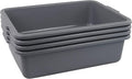 Cand 4 Packs Commercial Bus Tubs 22 L Plastic Bus Box Grey Utility Dishpan