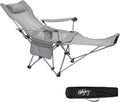 #WEJOY 2-in-1 Reclining Camping Chair Lightweight Folding Camping Chair with Adjustable Backrest &amp Footrest Camping Lounge Chair with Headrest Cup Holder Storage Bag for Beach Lawn Concert