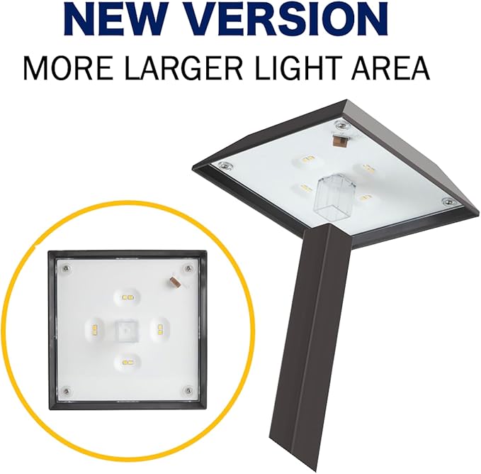 Bobcat Solar Landscape Pathway Lights Super Bright with 2-in-1 Warm White and Daylight Modes Solar Lights Outdoor Waterproof for Outdoor Path Sidewalk Driveway Yard or Walk Way (4 Pack)