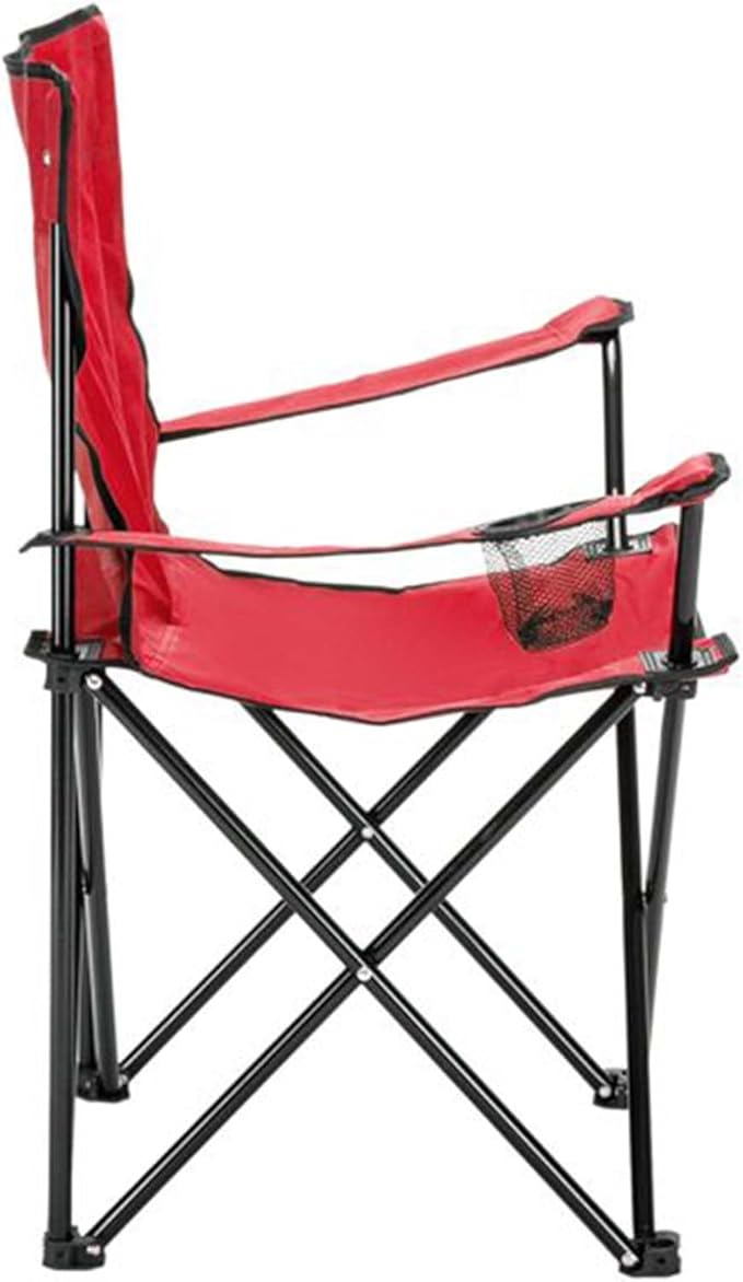 Foldable Camping Chair Portable Camping Chairs with with Arm Rest Cup Holder &amp Carry Bag Lightweight Beach Chair for Adults Collapsible Heavy Duty Arm Chair for Beach Lawn Picnic Red