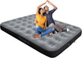 Air Mattress Full with Built in Pump Raised with Comfort Plush Inflatable Blow Up Mattress for Home Guests Camping (Grey 10” Height)