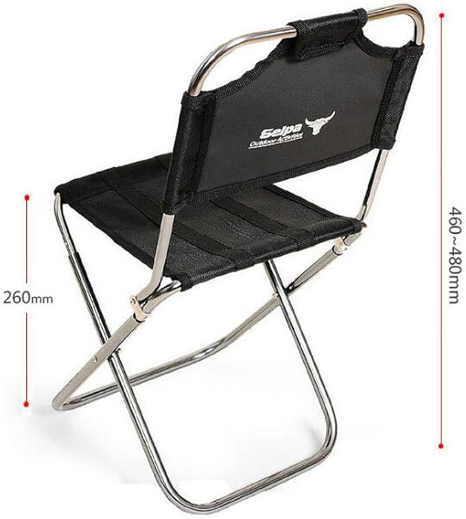 Nadalan Small Outdoor Portable Mini Oxford Folding Chair Aluminum Backrest Chairs Fishing Stool Camping Chair with Carry Bag