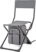 Arrowhead Outdoor Multi-Function 3-in-1 Compact Camp Chair: Backpack Stool &amp Insulated Cooler w/Bottle Holder &amp Storage Bag External Pockets Backrest Fishing Hiking Heavy-Duty USA-Base