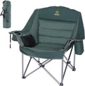 Nice C Camping Chairs Oversized XL Padded Camping Chair Outdoor Chair Camp Chair Lounge Chair Wide&ampThick Heavy Duty 400lb Carry Bag Cupholder &amp Cooler (One Green)