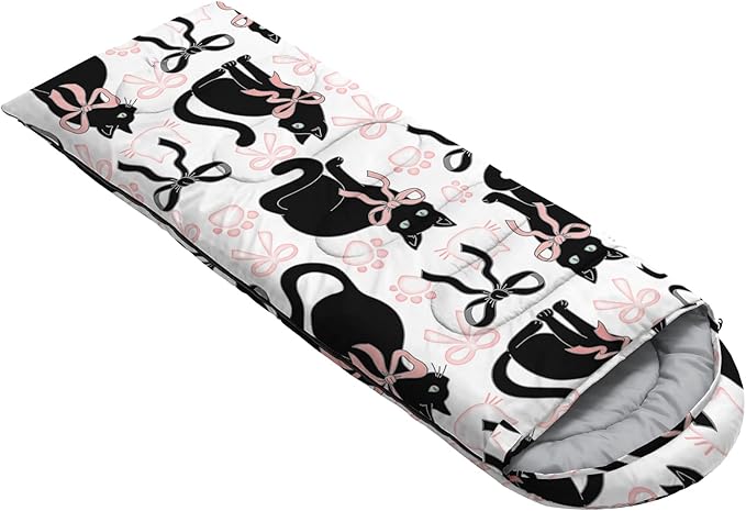 AILONEN Kawaii Panda Sleeping BagsLightweight &amp Waterproof3 Season Warm &amp Cool WeatherDreamy Purple Flower Animal Themed Sleeping Bags for BoysGirlsKidsAdults TravellingOutdoors