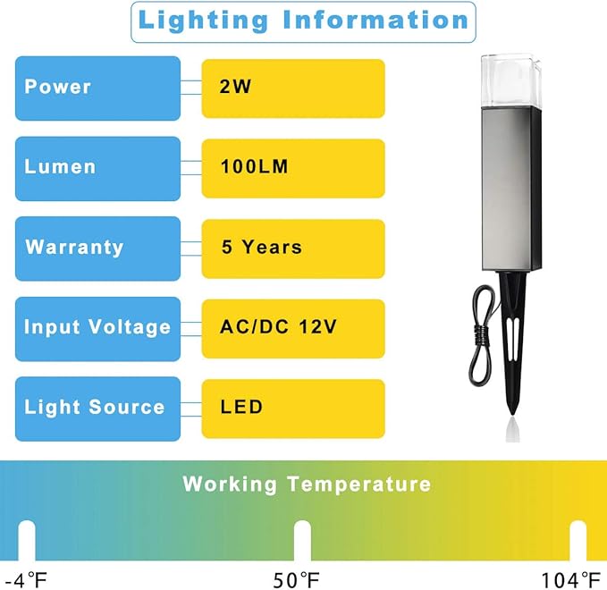 Outdoor Landscape Lighting Low Voltage Garden Landscape Lights Pathway Lights Yard Lights Driveway Lights Aluminum Construction Waterproof 12V 3W 3000K Warm-Yellow Light（4-Pack）