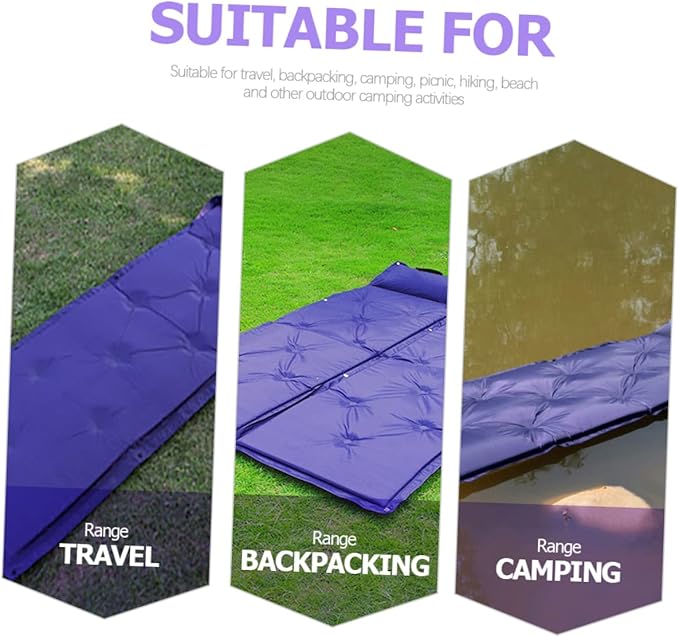 Inflatable Camping Mat with Integrated Pillow Portable and Convenient Sleeping Cushion for Hiking Backpacking and Outdoor Adventures Lightweight Design
