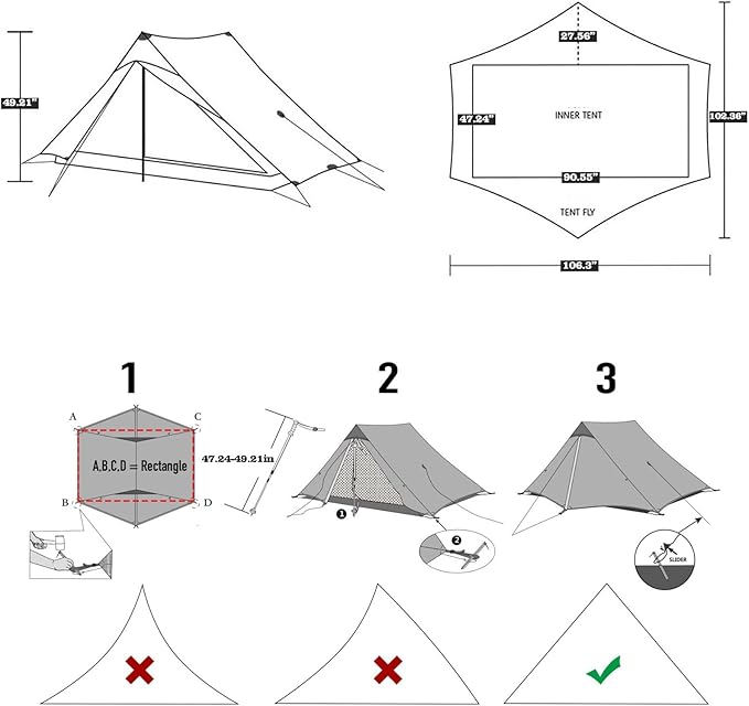 3F UL Gear Lanshan PRO Lanshan Ultralight Tent 4 Season Backpacking Tent for 1 Person Waterproof Professional Tents for Camping Trekking Kayaking Climbing Hiking