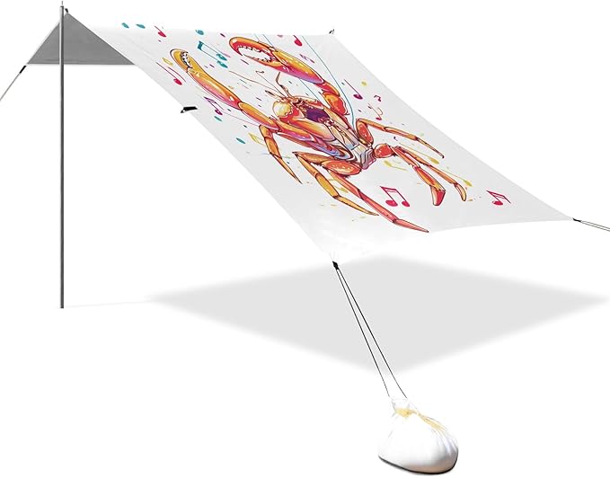 Camping Sun Shelters Dancing Crab Beach Canopy 126 * 110.2in
