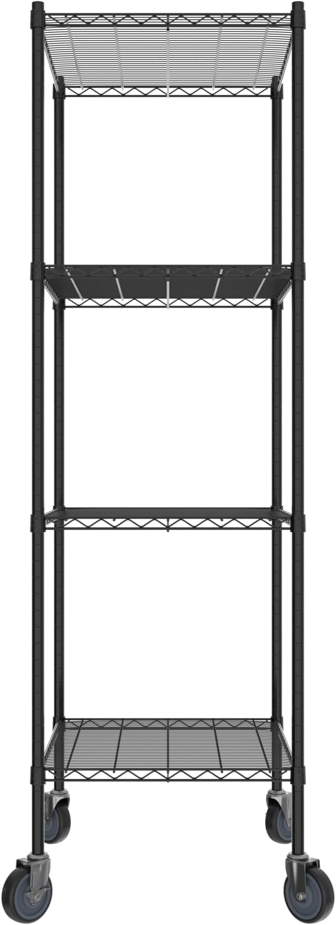 Commercial NSF Listed Black Epoxy Mobile Wire Shelving Kit 24 x 30 x 80 with 4 Shelves Perfect for Warehouse Walk-in Refrigerator Freezer Grocery Store Restaurant Dishroom
