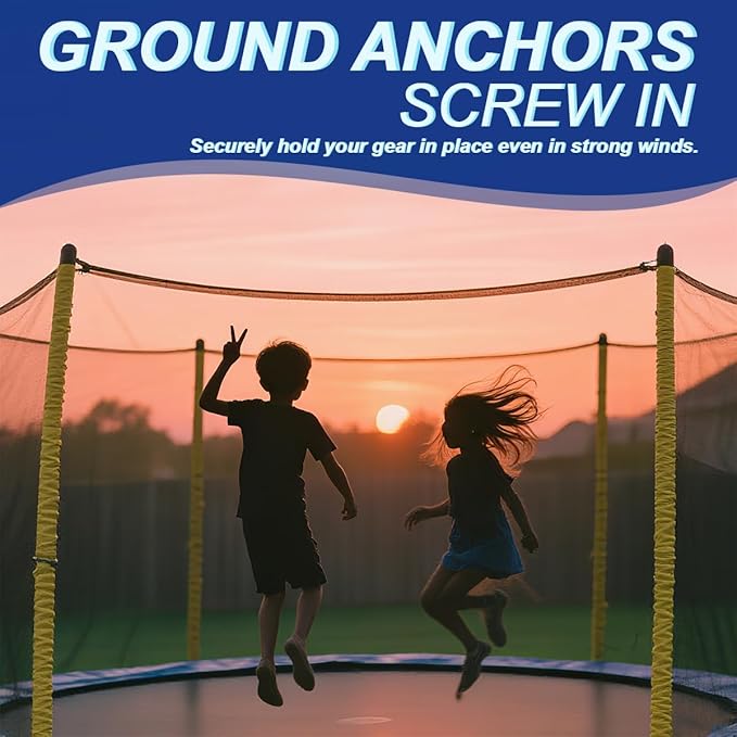 12 Inch Steel Screw in Tent Stakes8 Pack Tent Stakes Heavy DutyGround Anchors Screw inTrampoline Anchor KitSwing Set AnchorsMetal Threaded Camping Stakes with Hex Head Driver&ampStorage Bag