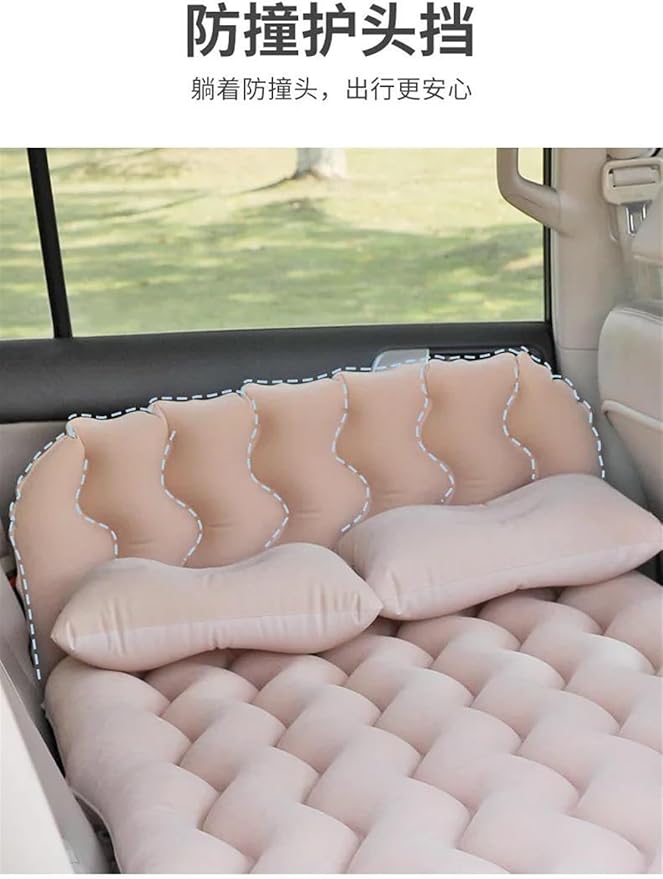 Camping Inflatable Mattress Car Back Seat Inflatable Bed Multifunctional Outdoor Air Cushion Flocked PVC Material Mattress 175x70cm Portable Folding Bed