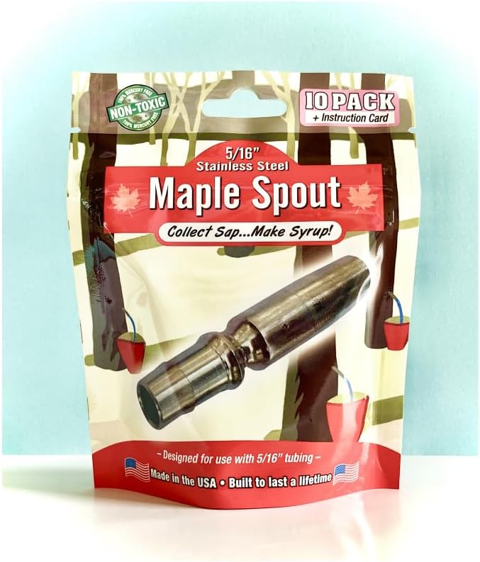 5/16 Stainless Steel Maple Tubing Spouts – Premium Tapping Spiles for Collecting Sap &amp Making Maple Syrup (10)