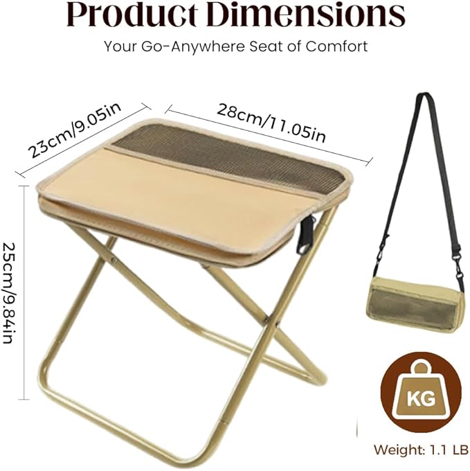 Foldable Backpack Stool 2026 Portable Folding Camp Stool Foldable Chair can Turned Into a Satchel Lightweight Seats for Hiking Fishing Hunting (Black)
