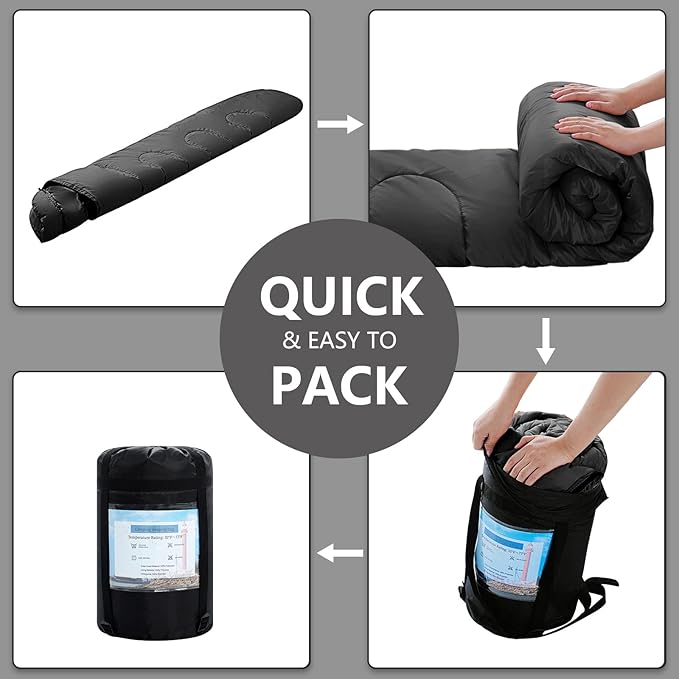 Sleeping Bags for AdultsKids &amp Girls-Warm &amp Cold Weather Lightweight Waterproof Sleeping Bag Backpack with Compact BagGreat for 3-4 Seasons HikingCamping and Outdoor