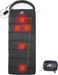 Heated Sleeping Bag - 5pcs Multi USB Power Support Heating Pads Operated with Battery Power Bank or Other USB Supplies Portable Compact Envelope Style Bag