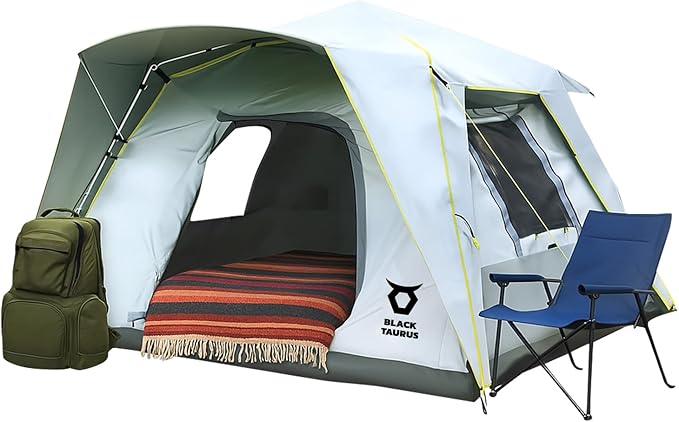 Turbo Heavy-Duty Camping Tent – Quick-Setup 4-Season Family Tent with Waterproof 150D Shell &amp Instant Frame – Choose Capacity (HD 300/HD 450) &amp Color