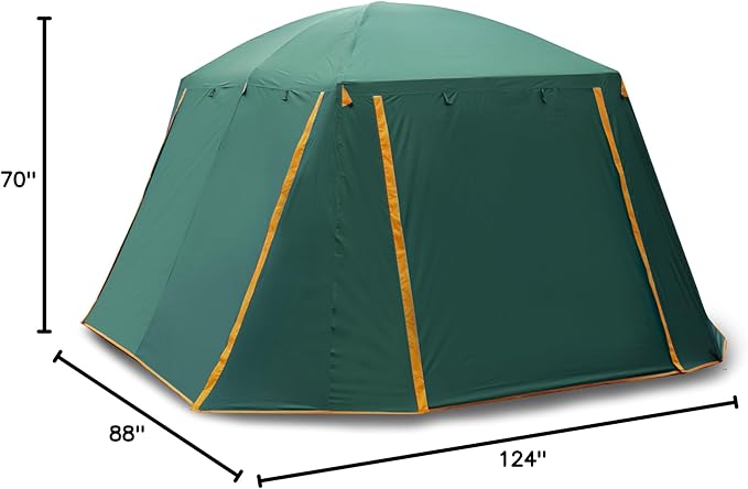 KTT Extra Large Tent 10-12-14 Person(B)Family Cabin Tents2 Rooms3 Doors and 3 Windows with MeshStraight WallWaterproofDouble LayerBig Tent for OutdoorPicnicCampingFamily Gathering