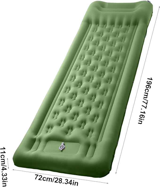 Inflatable Sleeping Pad for Camping | 4.3 Inch Thick Inflatable Mattress - Built-in Foot Pump Backpacking Sleeping Pad - for Adults Backpacking Hiking Travel Outdoor Car Tent