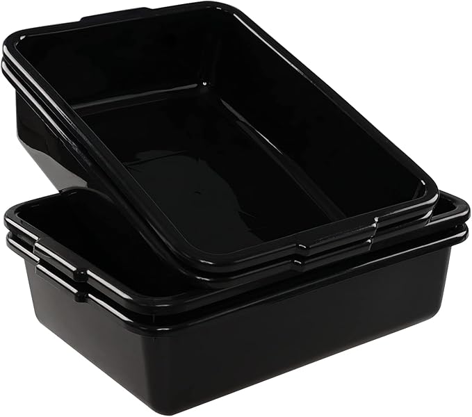 Gloreen 4 Pack Bus Box Commercial 13 L Dirty Dish Bin Utility Tub Black