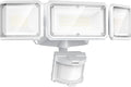 LEPOWER Battery Powered LED Flood Light Outdoor1500LM Motion Sensor Security Lights IP65 WaterproofWireless Flood Light Battery Operated3 Head Motion Detector Light for GarageYardPorch(White)