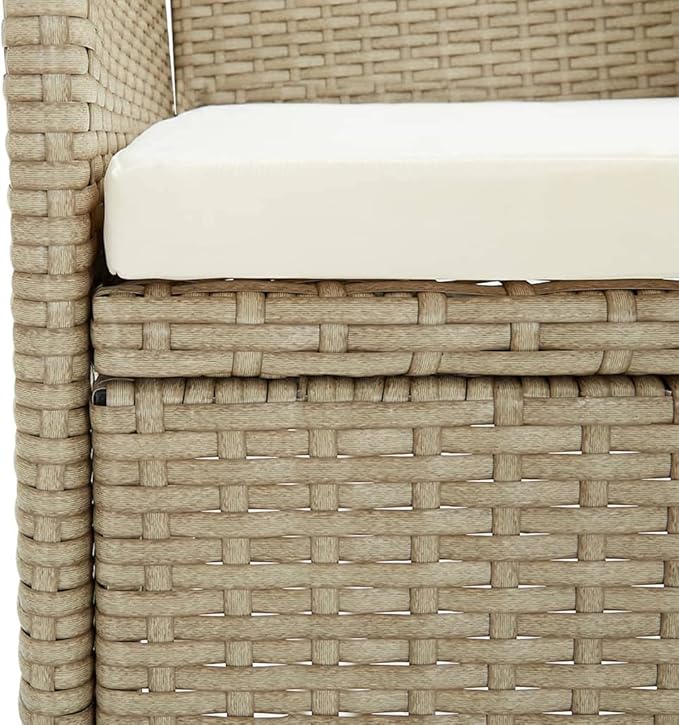 Black Dining Chairs Kitchen Table Chairs Chairs Living Room Outdoor Dining chairsPatio Dining Chairs 4 pcs Poly Rattan BeigeSuitable for Gardens courtyards