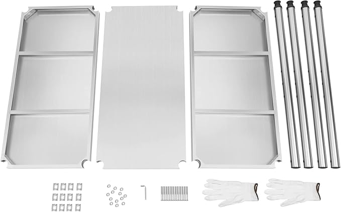 32×16 Stainless Steel Table Heavy Duty Stainless Steel Table for Prep Shelf Organizer Kitchen Storage Shelves Garage Shelves Commercial Kitchen Work Table for Restaurant Home and Hotel Silver