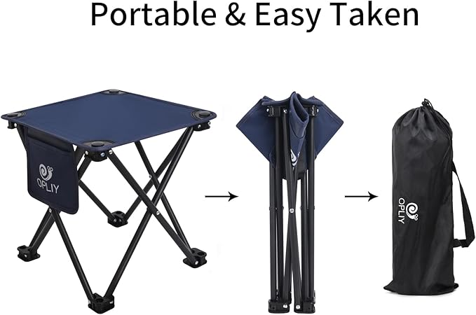 Opliy Camping Stool 2 Pack13.5 Inch Portable Folding Stool for Outdoor Gardening and Beach Hiking FishingFoot Stool with Carry Bag (Blue)