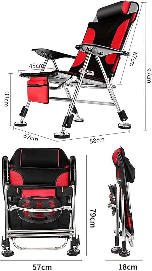 Oversized Camping Folding Chair Heavy Duty Lawn Chair Support Steel Frame Padded Arm Chair Quad Lumbar Back Chair Portable for Outdoor ergonomic camping chair canvas camping chair portable ch