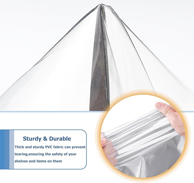 Waterproof Shelf CoverDurable Dustproof Storage Wire Rack CoversOutdoor Shelving Covers for Wire Shelves with Zipper 36''x16''x72''ClearCover Only
