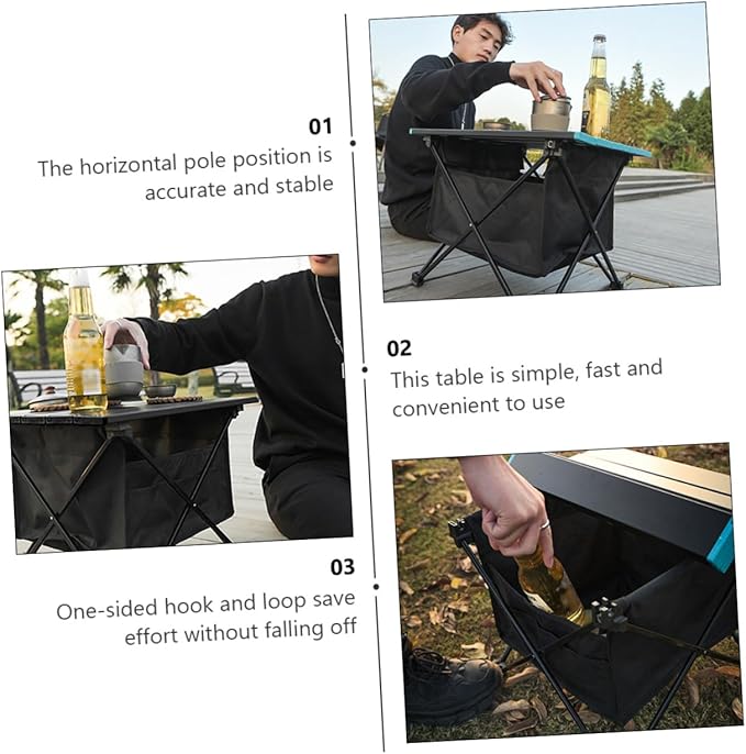 Outdoor Storage Pouch for Tailgating Folding Desk Compact Easy Assemble Camping Barbecue Table