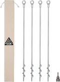 Ground Anchors Screw-in 32 Set of 4 With Drill Bit - Earth Stakes Heavy Duty for Mobile Home Shed Swing Set Tree Awning Canopy