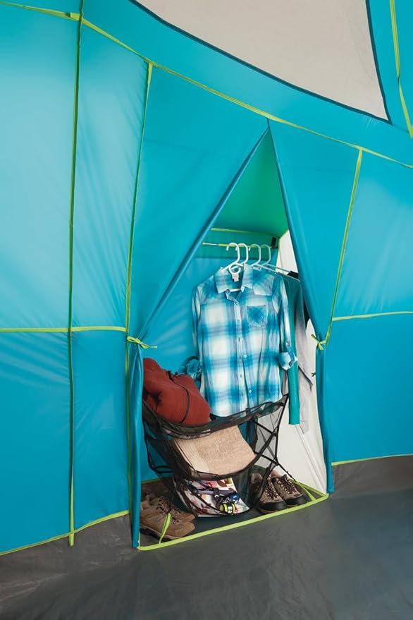 Coleman Tenaya Lake 8-Person Cabin Tent with Built-in Closet Fast-Pitch Tent Sets Up in Under 10 Mins Family Tent with Rainfly &amp Wheeled Carry Bag