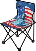 4th of July Independence Day Blue Liberty Compact Camping Chairs for Adults Ultra-Lightweight Folding Chair with Carrying Bag Outdoor Chairs for Travel Camp